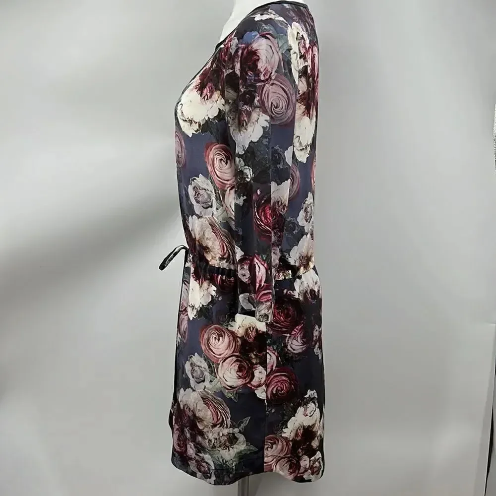 Club Monaco 3/4 sleeve floral print silk dress